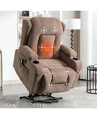 Power Lift Recliner Chair Recliners for Elderly with Heat and Massage Recliner Chair for Living Room with Infinite Position and Side Pocket,Usb Charge