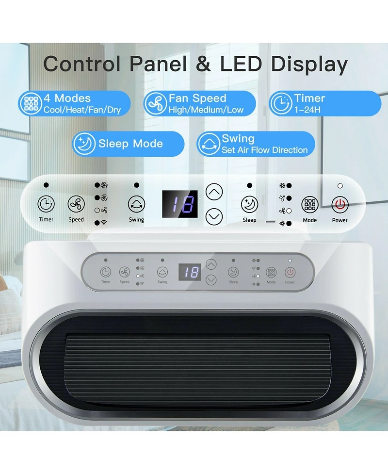 Mecale 12000 Btu(Ashrae) Portable Air Conditioner with Smart App Control