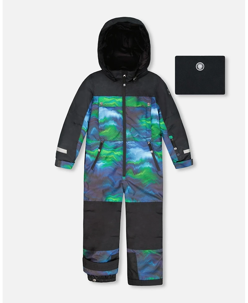 Deux par Boy One-Piece Teknik Snowsuit Aurora Borealis
