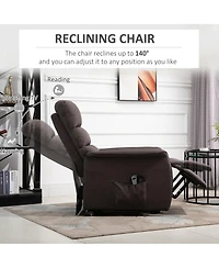Flynama Electric Power Lift Recliner Chair for Elderly, Fabric Lift Chair with Remote Control, Side Pockets for Living Room, Brown