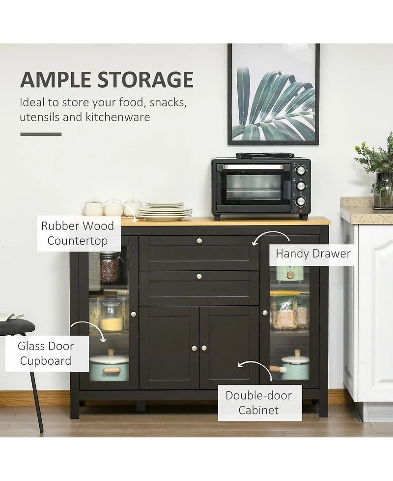 Homcom 47" Server Buffet Storage Sideboard Cupboard Cabinet Organizer,