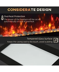 Homcom 41.3" 1500W Electric Fireplace with 7-Color Flame Effect,
