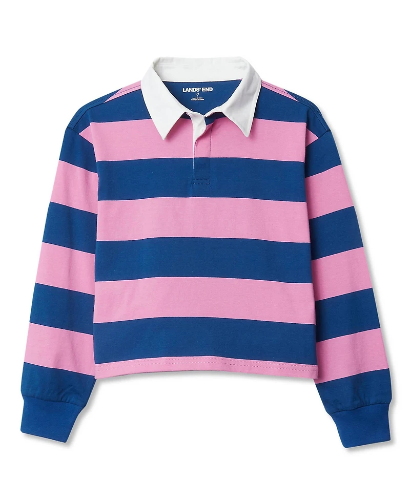Lands' End Girls Long Sleeve Stripe Rugby Shirt
