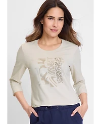Olsen Embellished Placement Print T-Shirt