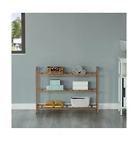 Basicwise Bamboo Storage Shoe Rack, Free Standing Shoe Organizer Storage Rack