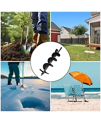Yescom 6" Earth Auger Drill Bit Bulb Planter Tool for Planting Flower Fence Post Umbrella Hole Digger Gardening Project