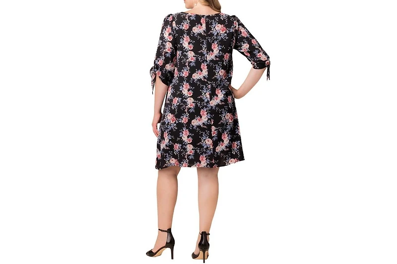 Kiyonna Plus Manhattan Shift Dress with Tie Sleeves
