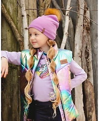 Deux par Big Girls Quilted Mid-Season Sleeveless Vest Metallic Multicolor