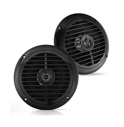 Pyle Dual 6.5'' Waterproof Marine Speakers, Full Range Stereo Sound, 120 Watt, Black