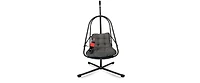 Wicker Swing Egg Chair with Stand Removable Guardrail and Cup Holder