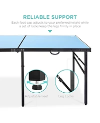 Best Choice Products 6x3ft Portable Ping Pong Table Game Set, Folding Table Tennis w/ 2 Paddles, Balls
