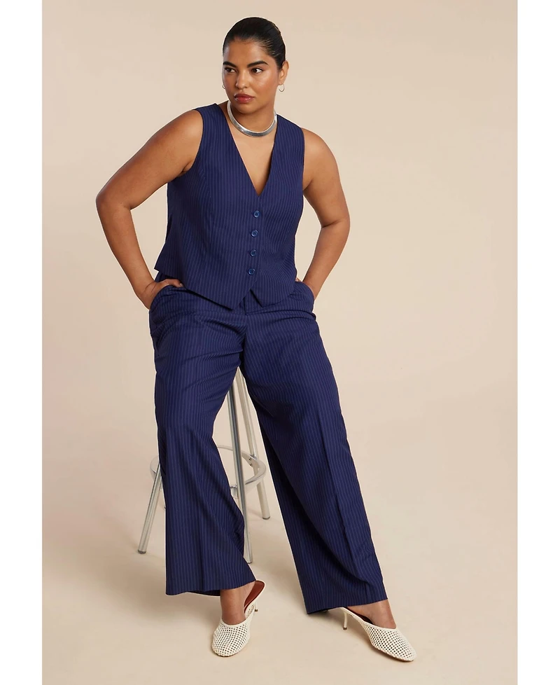 Eloquii Women's Pinstripe Suit Vest