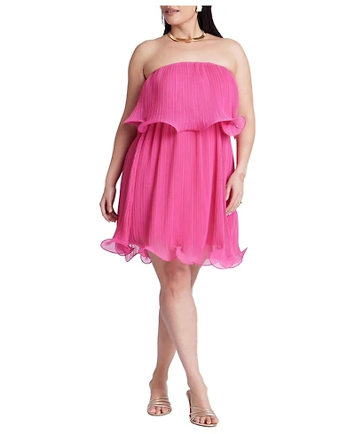 Eloquii Women's Plus Ruffle Hem Mini Dress