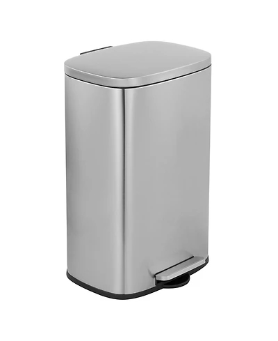 Mega Casa 13 Gal./50 Liter Oval Shape Stainless Steel Step-on Trash Can for Kitchen