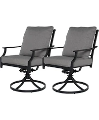 Mondawe Outdoor Lounge Chair,Rust Proof Steel Frame W/ Armrests And Upholstered 360°Swivel Chair