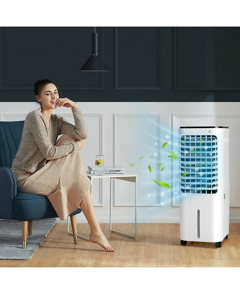 4-in-1 Evaporative Air Cooler with 12L Water Tank and 4 Ice Boxes