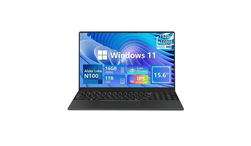 Memozuoix 15.6" Laptop Intel N100, 16GB Ram, 1TB Ssd, Windows 11 Work Computer, Fingerprint Reader, Backlit Keyboard