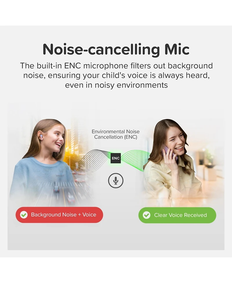myFirst CareBuds () Kids Wireless Earbuds with 85dB Volume Limit, Built-in Mic, 6 Ear Tips, Anti-Lost Strap Easy Pairing