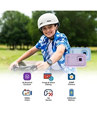 myFirst Camera 50 (Purple) New Ai Editor for Kids, 20MP Photos 1080P Video, Front & Selfie Lens, Birthday Gifts Boys Girls Ages 4-15 Port