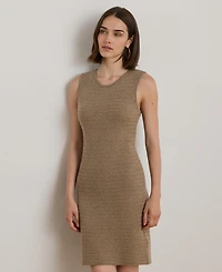 Lauren Ralph Women's Superb Plus-Holein Basket-Weave Sleeveless Sweater Dress