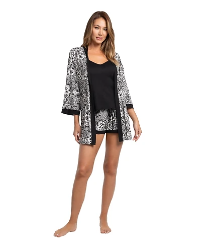 Linea Donatella Women's Amina Knit 3-Piece Pajama Set