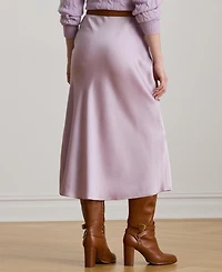 Lauren Ralph Women's Satin Charmeuse Midi Skirt