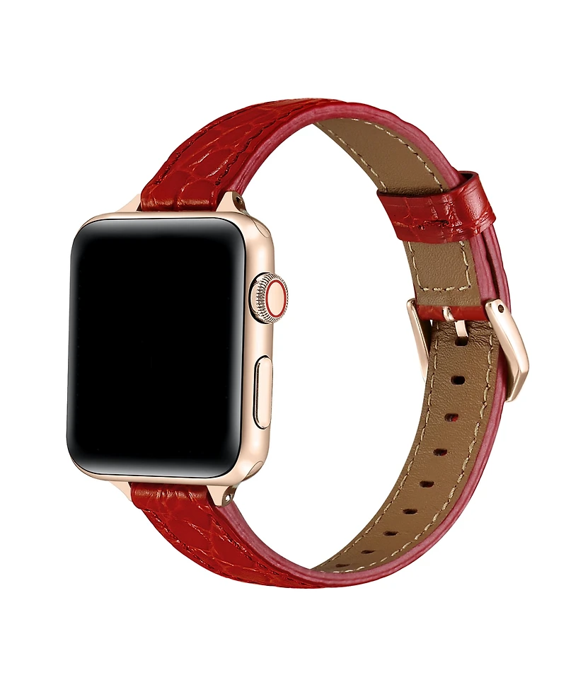 Posh Tech Cleo Skinny Croc Leather Band for Apple Watch