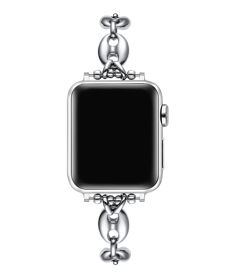 Posh Tech Poppy Silver Stainless Steel Link Band for Apple Watch