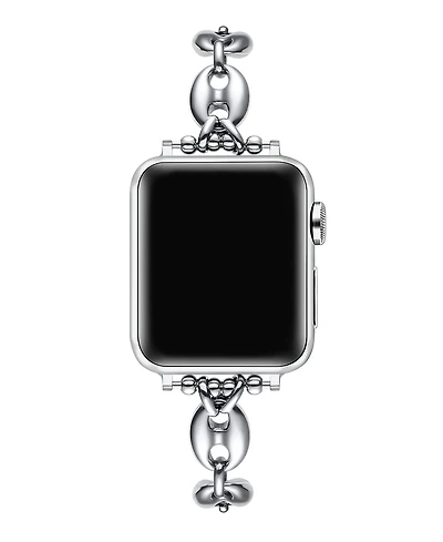 Posh Tech Poppy Silver Stainless Steel Link Band for Apple Watch
