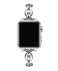 Posh Tech Poppy Silver Stainless Steel Link Band for Apple Watch