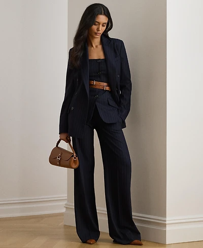 Lauren Ralph Women's Suiting-Welre Wool Twill Pinstripe Pants