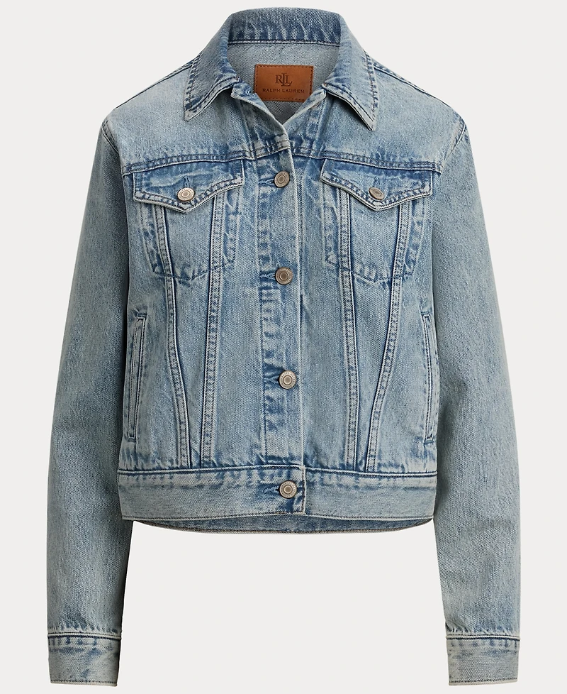 Lauren Ralph Women's Paizley Rigid Denim Trucker Jacket