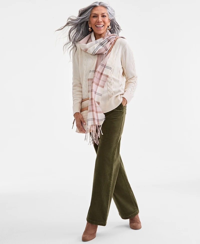 Style & Co Petite Chunky Cable-Knit Sweater, Macy's Exclusive
