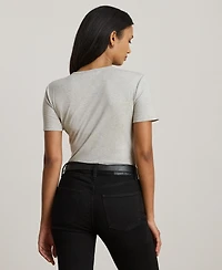 Lauren Ralph Women's Stretch Cotton Crewneck Tee