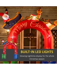 Outsunny 9ft Inflatable Christmas Arch with Built-in Led for Garden Lawn Party