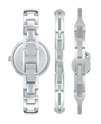 Anne Klein Women's Quartz Silver-Tone Metal Alloy Bangle Watch Set, 28mm