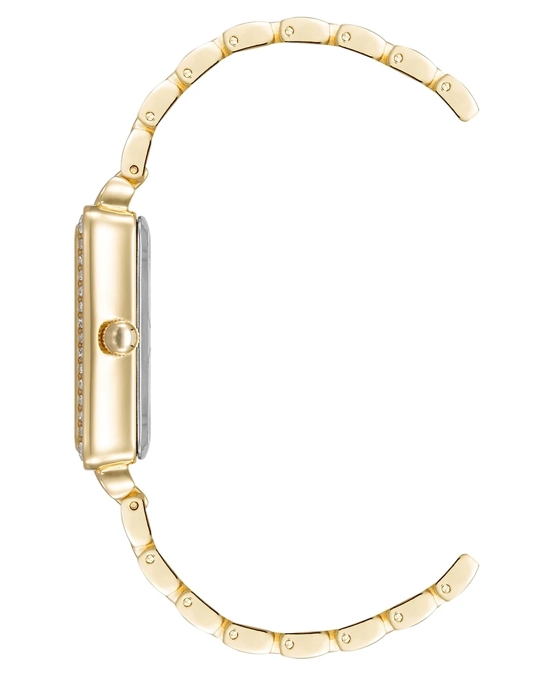 Anne Klein Women's Quartz Rectangular Gold-Tone Metal Alloy Watch