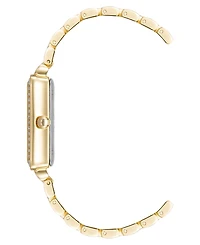 Anne Klein Women's Quartz Rectangular Gold-Tone Metal Alloy Watch