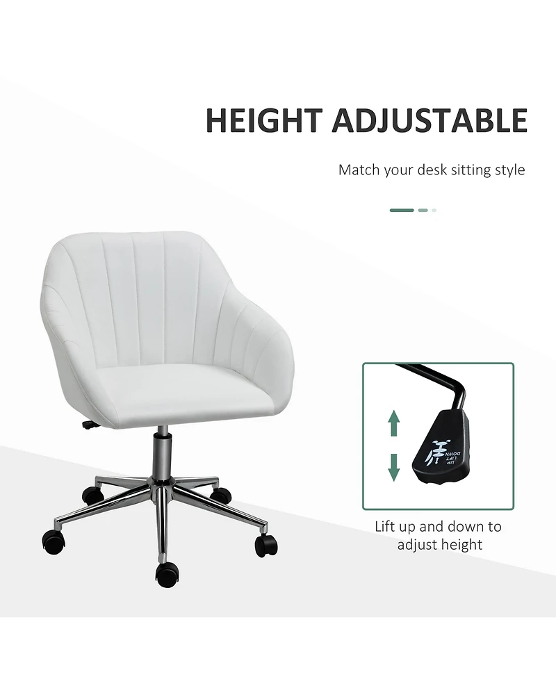 Vinsetto Mid-Back Home Office Chair w/ Tub Seat Design, Adjustable Height,