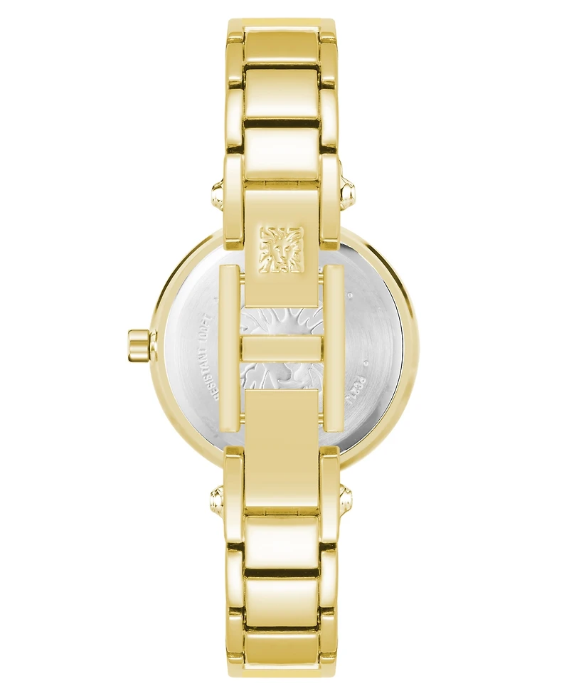 Anne Klein Women's Quartz Round and Gold-Tone Metal Alloy Bangle Watch