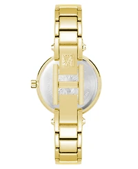 Anne Klein Women's Quartz Round and Gold-Tone Metal Alloy Bangle Watch