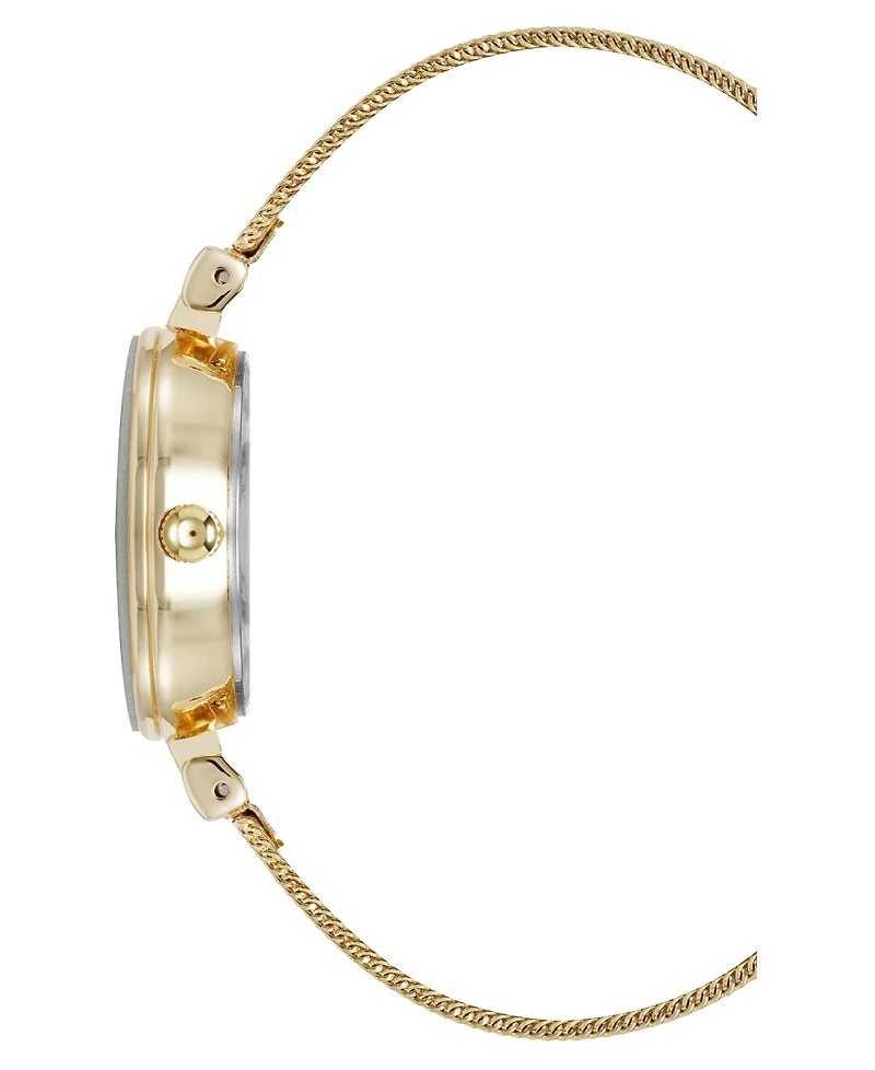 Anne Klein Women's Quartz Gold-Tone Stainless Steel Mesh Watch, 30mm
