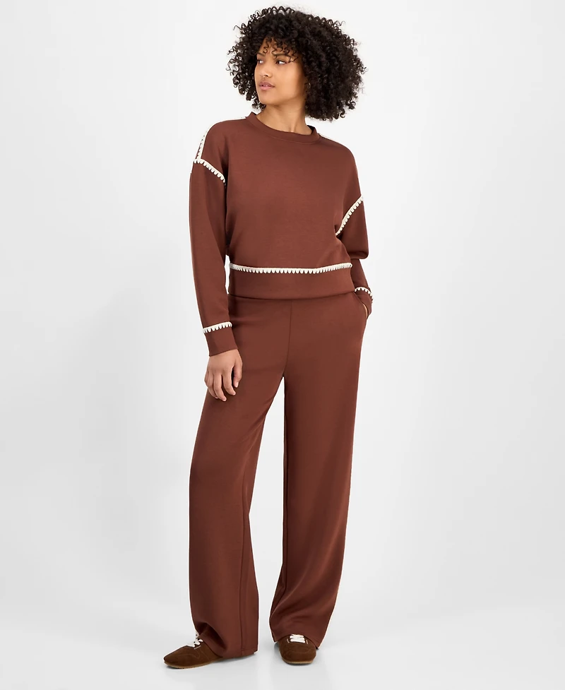 And Now This Women's Contrast Stitch Crewneck Sweatshirt, Macy's Exclusive