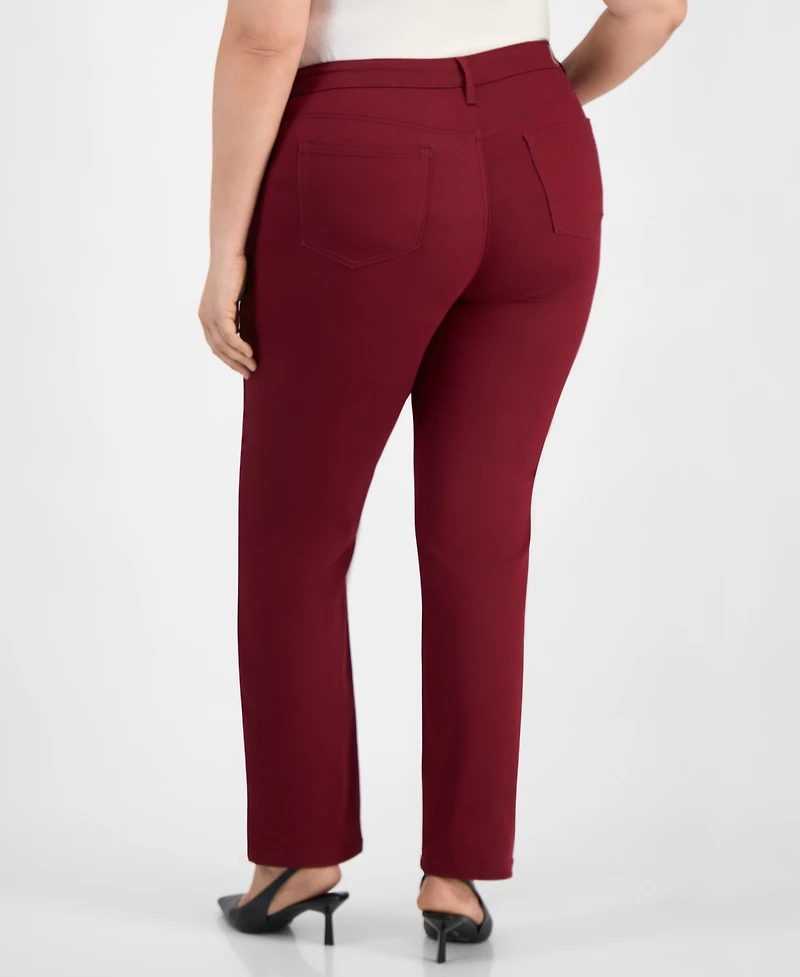 Jones New York Plus Lexington High-Rise Straight Pants