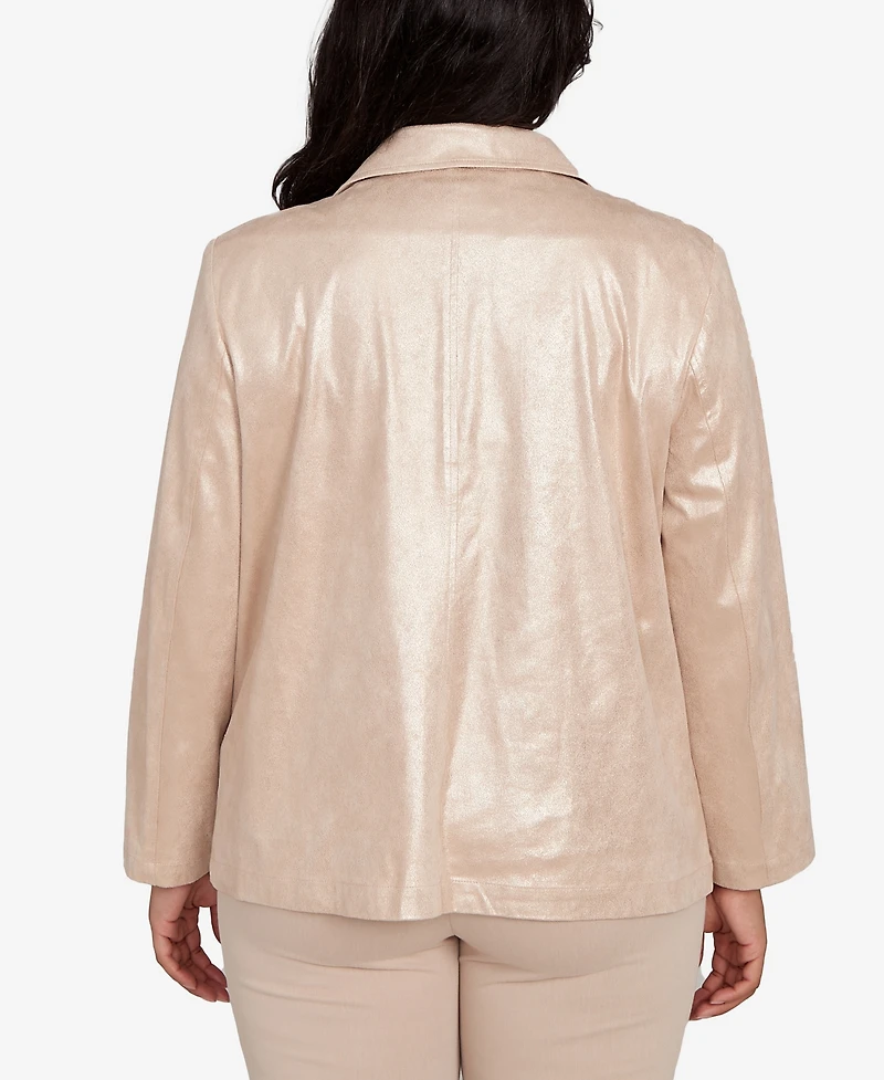 Alfred Dunner Plus Urban Legend Pull On Shimmer Jacket