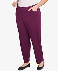 Alfred Dunner Plus Urban Legend Fitted Twill Pull On Medium Length Pants