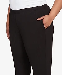 Alfred Dunner Plus As Usual Ribbed Knit Medium Length Pants