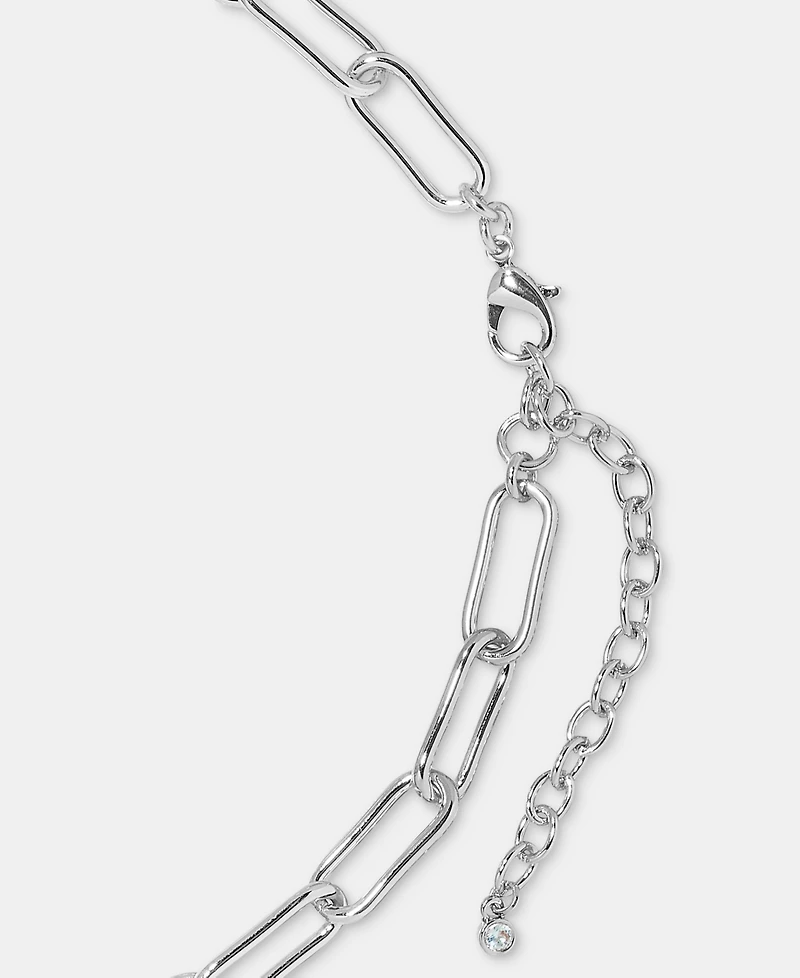 On 34th Pave Star Oval Locket Pendant Necklace, 18" + 3" extender, Macy's Exclusive