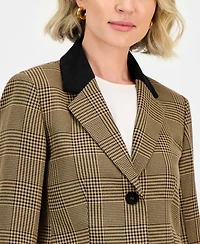 Kasper Plaid Two-Button Notch-Collar Jacket, Regular & Petites