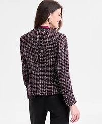 Kasper Tweed Open-Front Jacket, Regular & Petite
